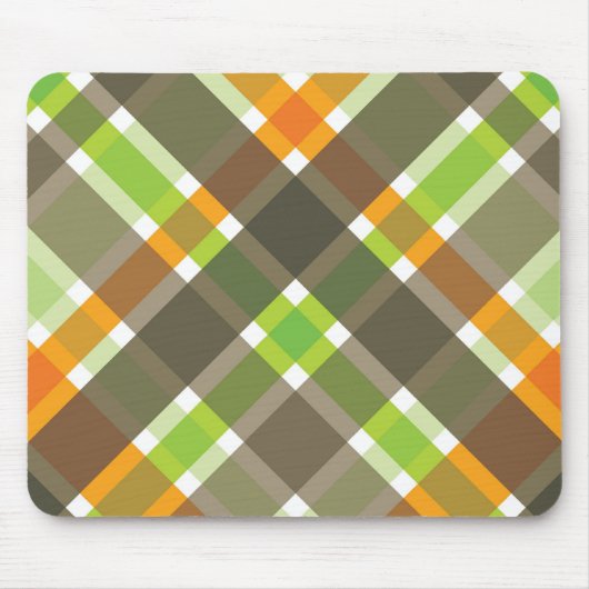 Retro Oranje Green Brown Pset Mousepad Muismat (Voorkant)