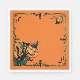 Retro Oranje Halloween Servet
