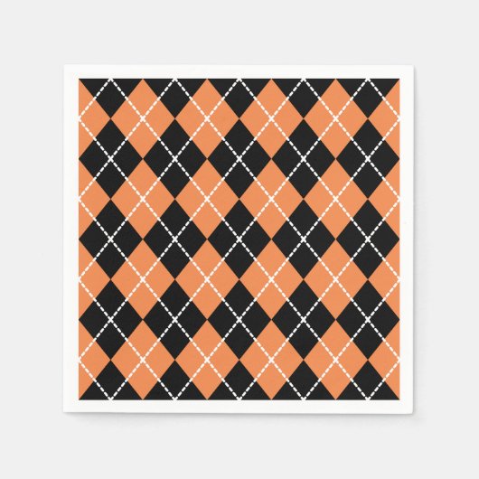 Retro Oranje Happy Halloween Party Napkins Servetten (Voorkant)