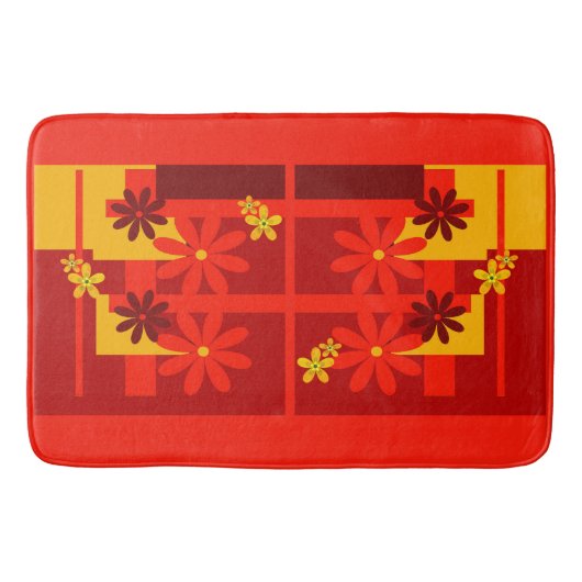 Retro oranje jaren '70 badmat (Voorkant)