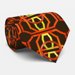 Retro oranje jaren '70 stropdas