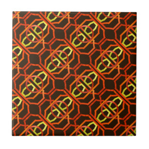 Retro oranje jaren '70 tegeltje