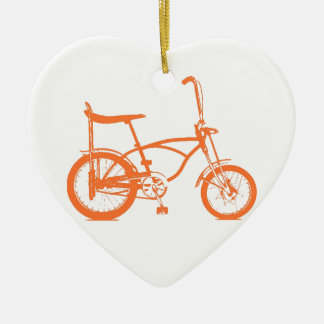 Retro Oranje Krate Banana Seat Bike Keramisch Ornament