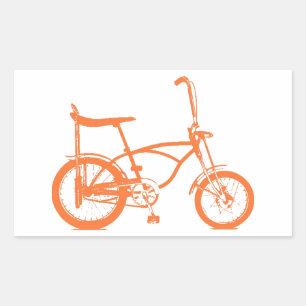 Retro Oranje Krate Banana Seat Bike Rechthoekige Sticker