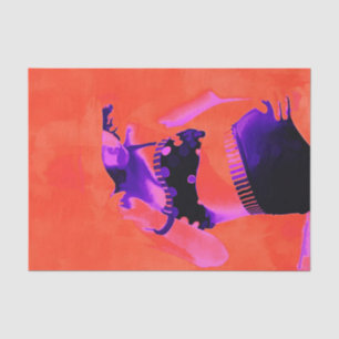  Retro Oranje Paars Girl Polka Dot Bikini Tissuepapier