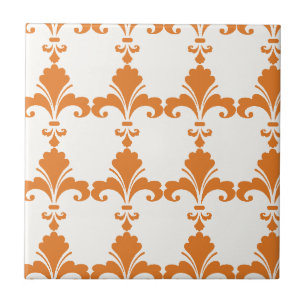 Retro Oranje Patroon fleur-DE-Lis Tegeltje