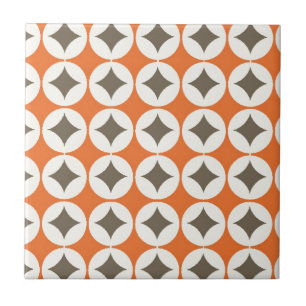 Retro Oranje Patroon Tegeltje