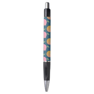 Retro Oranje Peach Fruit Patroon Pen