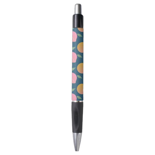 Retro Oranje Peach Fruit Patroon Pen (Voorkant Verticaal)