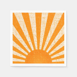 Retro Oranje Sun I  Sunrise I Boho Sunshine Servet