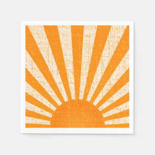 Retro Oranje Sun I Sunrise I Boho Sunshine Servet