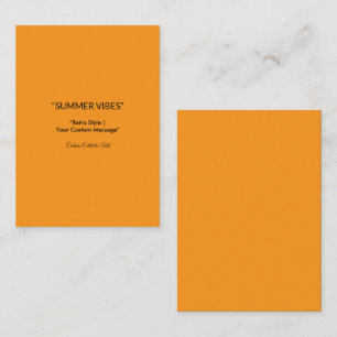 Retro Oranje Textuur – Zomer Vibes Kunst Contactkaartje