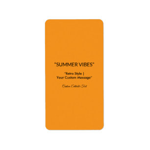 Retro Oranje Textuur – Zomer Vibes Kunst Etiket