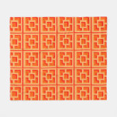 Retro Oranje Trellis Fleece Blanket (Voorkant (Horizontaal))