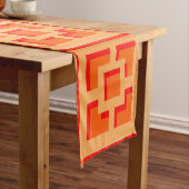 Retro Oranje Trellis Table Runner Korte Tafelloper (Voorbeeld)