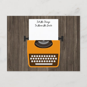 Retro Oranje typemachine  Briefkaart