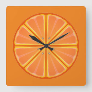 Retro Oranje Vierkante Klok