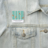 Retro Oranje vogels op afbeelding van vogelbomen Naamplaatje (In situ)