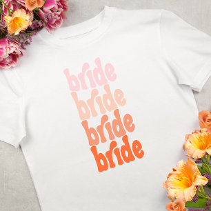 Retro oranje vrijgezellenfeest t-shirt