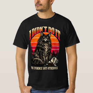 Retro Oranje Zonsondergang Maine Coon Onschuldige T-shirt