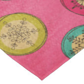 Retro Orb Snowflakes op roze tablet Tafelkleed (Gekanteld)