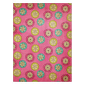 Retro Orb Snowflakes op roze tablet Tafelkleed (Voorkant)