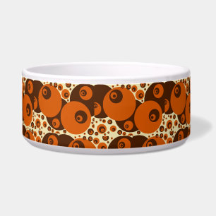 Retro Orbs Stippen '60's Oranje bruine beige desig Voerbakje