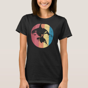 Retro orca walvis bedreigde soort Sunset T-shirt