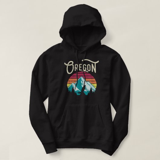 Retro  Oregon of Mountains Beaver Hoodie (Design voorkant)