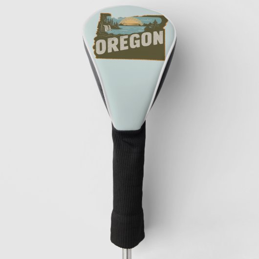Retro Oregon Silhouet Golfheadcover (Voorkant)