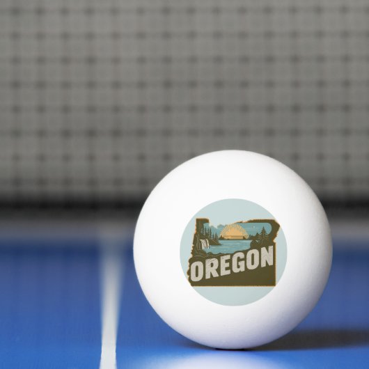 Retro Oregon Silhouet Pingpongballen (Net)