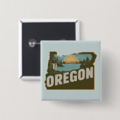 Retro Oregon Silhouette Pinback Button (Voorkant /achterkant)