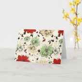 Retro Oriental Flower Pattern Kaart (Gele Bloem)