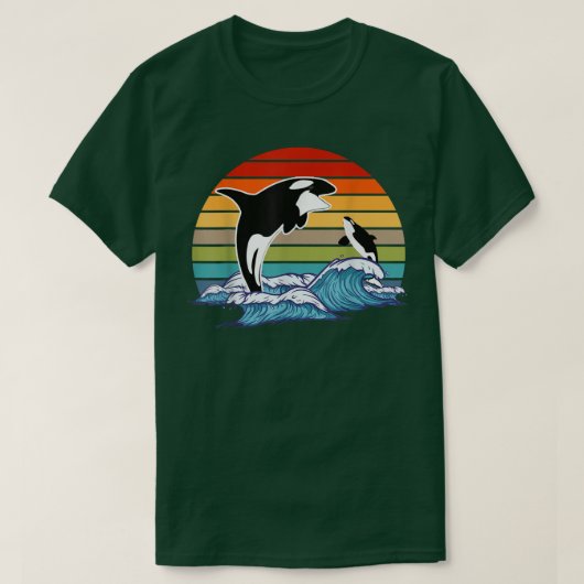 Retro Orka Moordwalvis T-shirt (Design voorkant)
