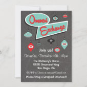 Retro Ornament Exchange Christmas Invitation (Devant)