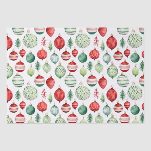 Retro Ornament Kerst Tissue Papier (Voorkant)
