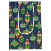  retro ornament Kerstvakantie Winter Medium Cadeauzakje (Achterkant)