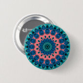 retro ornamental mandala ronde button 5,7 cm (Voorkant /achterkant)