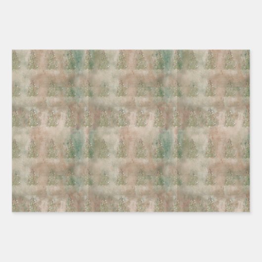 Retro Ornamenten Tree Inpakpapier Vel (Voorkant)