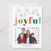 Retro ornamenten Vreugdevolle typografie, Kerstfot Feestdagenkaart (Voorkant)