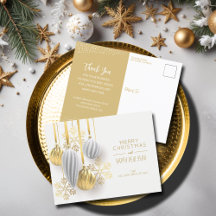 Retro Ornamenten Zakelijke Kerstgroet