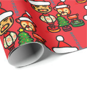 Retro ornaments cadeaupapier (Rol Hoek)