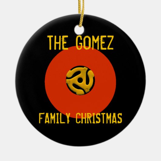 Rétro ornement de Noël de disque vinyle (Devant)