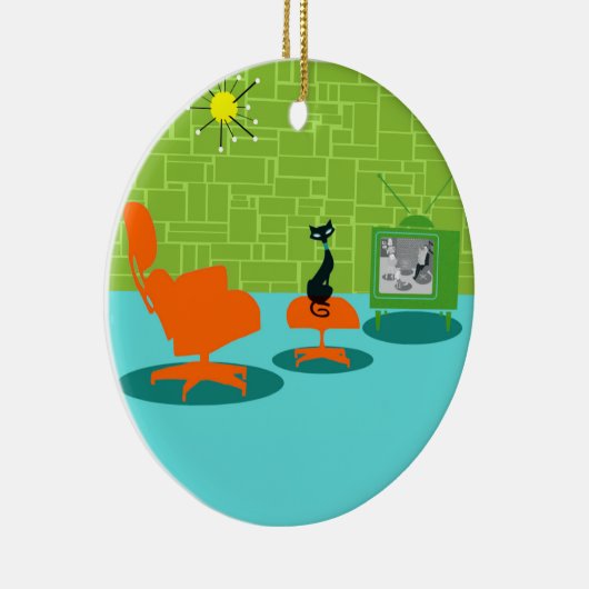 Rétro ornement de Noël de Kitty d'âge d'espace (Droite)