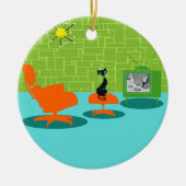 Rétro ornement de Noël de Kitty d'âge d'espace (Devant)