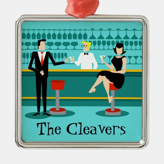 Rétro ornement de Noël de salon de cocktail (Devant)