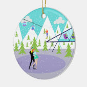 Rétro ornement de Noël de station de sports (Gauche)