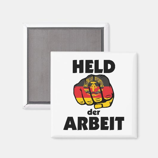 Retro Ostalgie DDR Held der Arbeit Magneet (Voorkant / Achterkant)