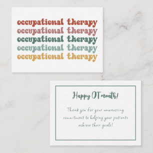 Retro OT beroepstherapie voor schoolstudenten Notitiekaartje