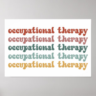 Retro OT beroepstherapie voor schoolstudenten Poster